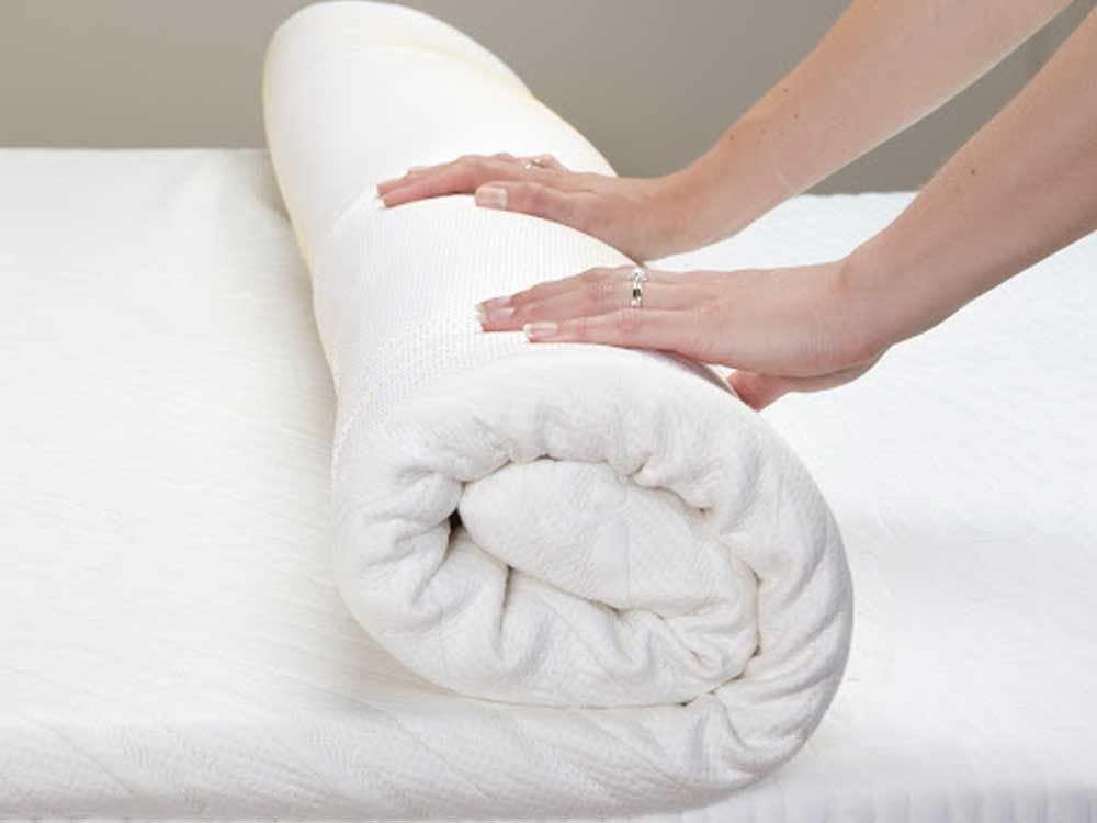 KLUFO KLUFO 100% Natural Latex Mattress Topper,1 Inch Medium Firm,Pressure Relief for Back Pain,Breathable and Comfortable,Durable and Not Easy to Collapse,Memory Foam Mattress Topper 140x200cm(55x79in)