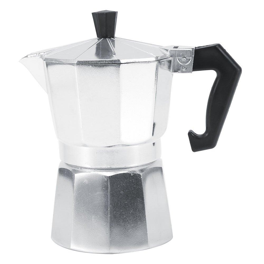 Yosoo Yosoo Pot Aluminum Italian Type Pot Espresso Maker with Handle Suitable for Ceramic Stovetops Home Office Use 3/6/9/12 Cups(150ML 3cups)