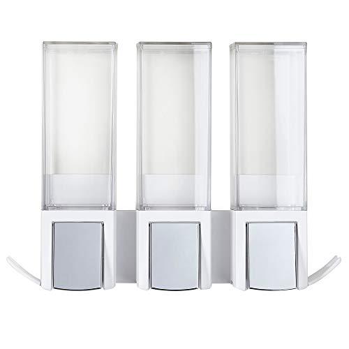 Better Living Better Living Products Clever Triple Shower Dispenser 3, Shampoo and Soap Dispenser, 3 x 17 fl. oz. White, 11.25\" x 3.5\" x 8.25\"