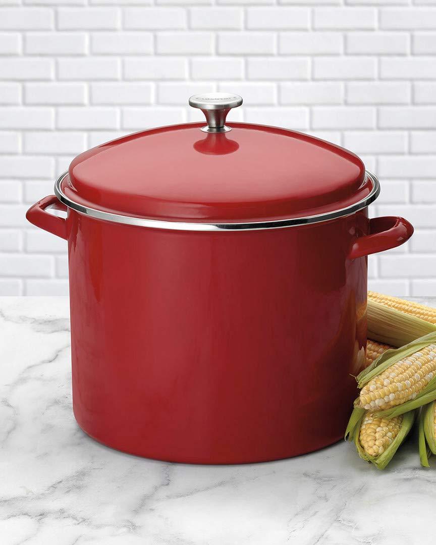 Cuisinart Cuisinart Enamel Stockpot with Cover, 16-Quart, Red