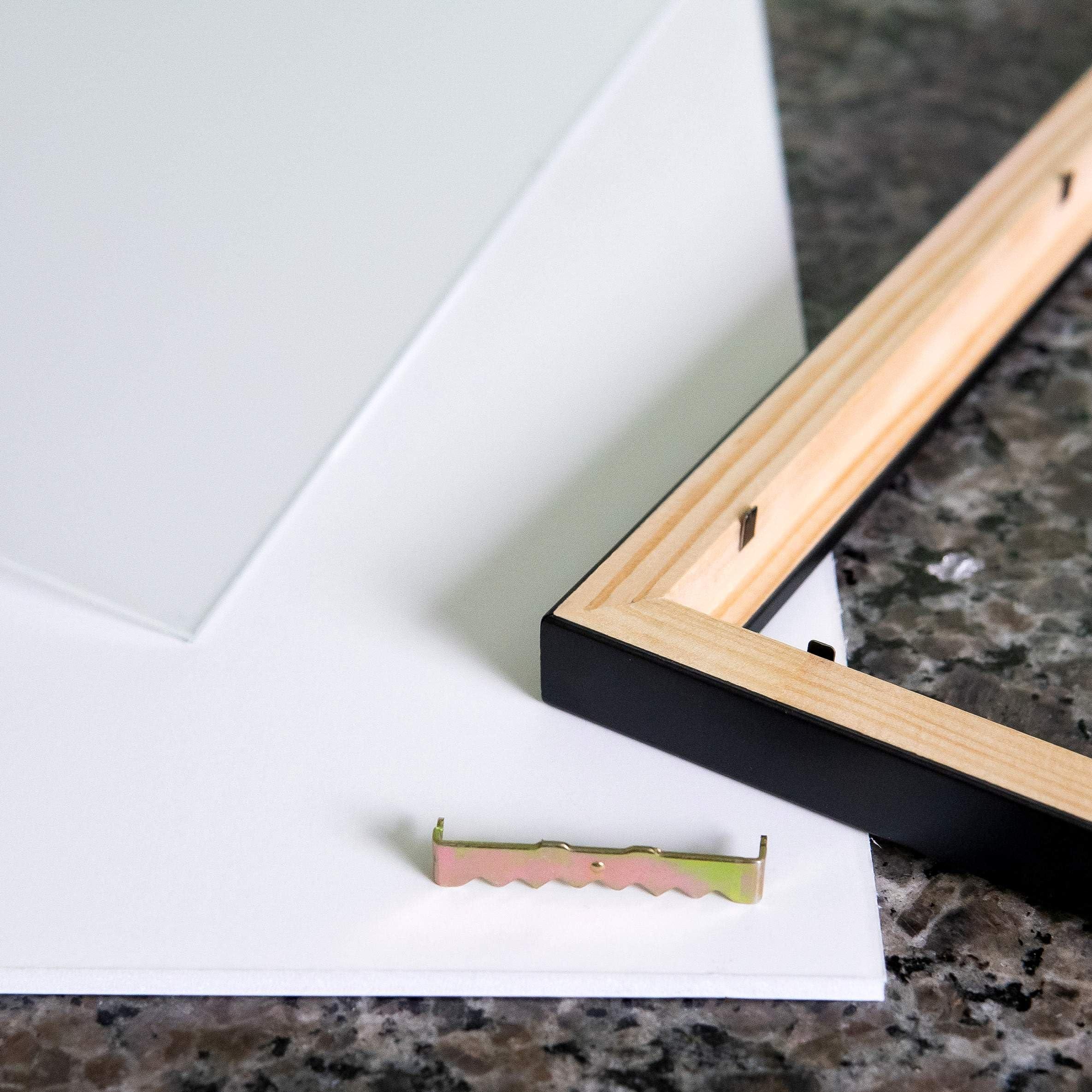 CustomPictureFrames.com 16x6 Frame Black Wood Picture Frame - Width 1.5 Inches | Interior Frame Depth 0.5 Inches | Balcoca Black Bamboo Photo Frame Complete with UV Acrylic, Foam Board Backing & Hanging Hardware