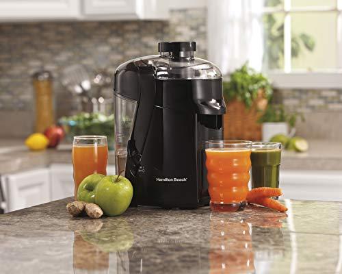 Hamilton Beach Hamilton Beach HealthSmart Juicer Machine, Compact Centrifugal Extractor, 2.4” Feed Chute for Fruits and Vegetables, Easy to Clean, BPA Free, 400W, Black