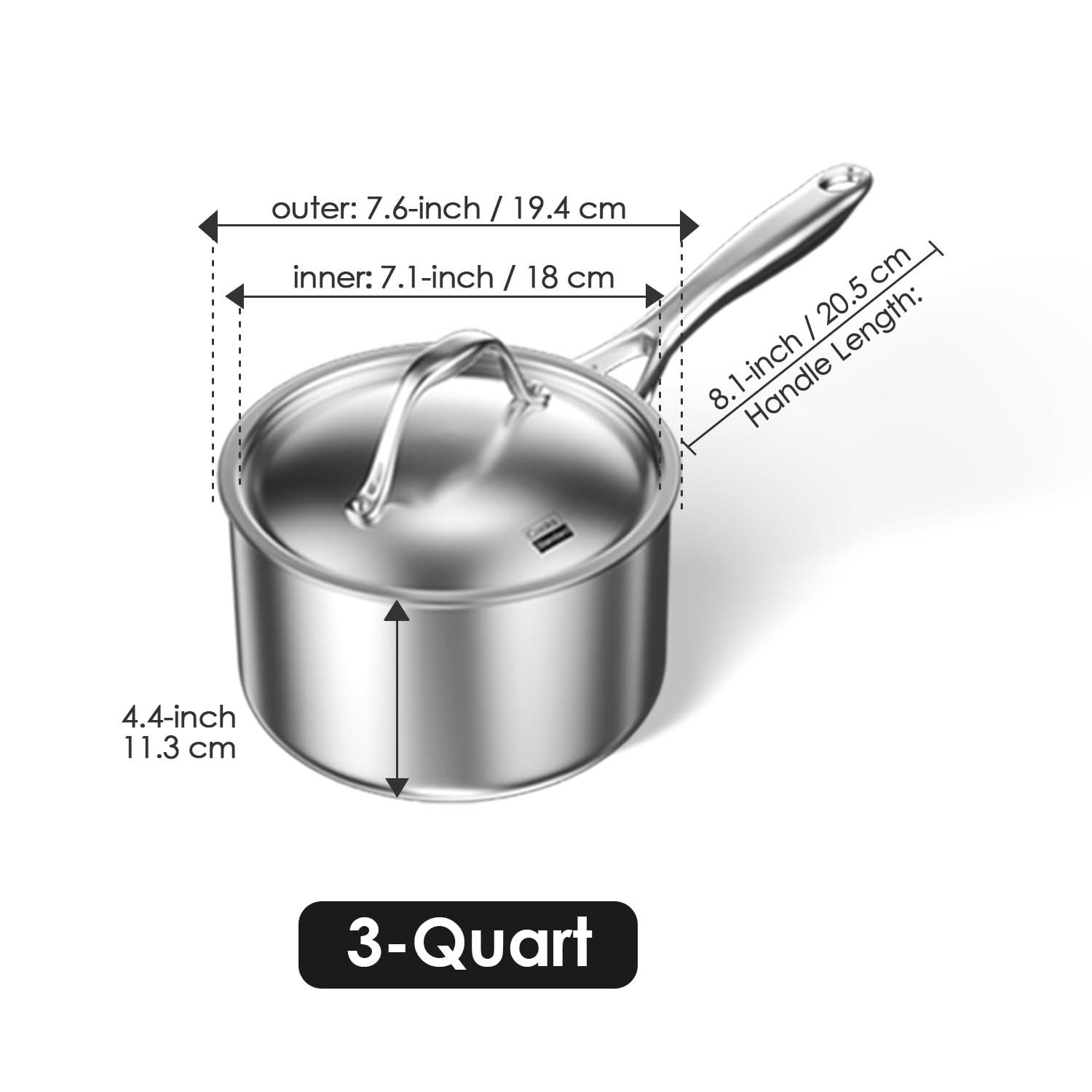 Cooks Standard Cooks Standard Multi-Ply Clad Saucepan, 3 Quarts, Silver