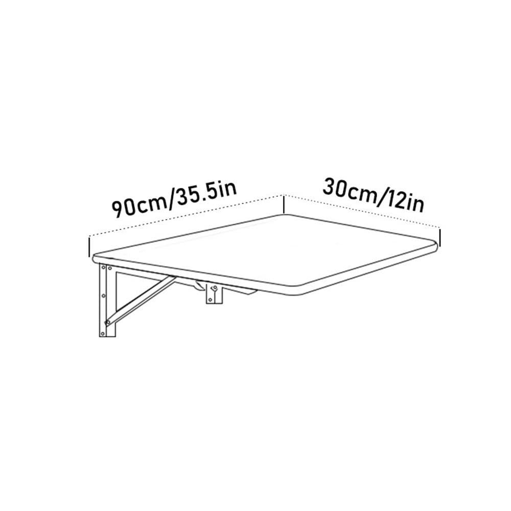 RADAAB RADAAB Wall Mounted Folding Desk and Dining Table for Small Space, Floating Desk, Bright White Finish, Workbench Study Table for Office, Bedroom, Balcony, Home Bar (Size : 90x30cm/35.5x12in)