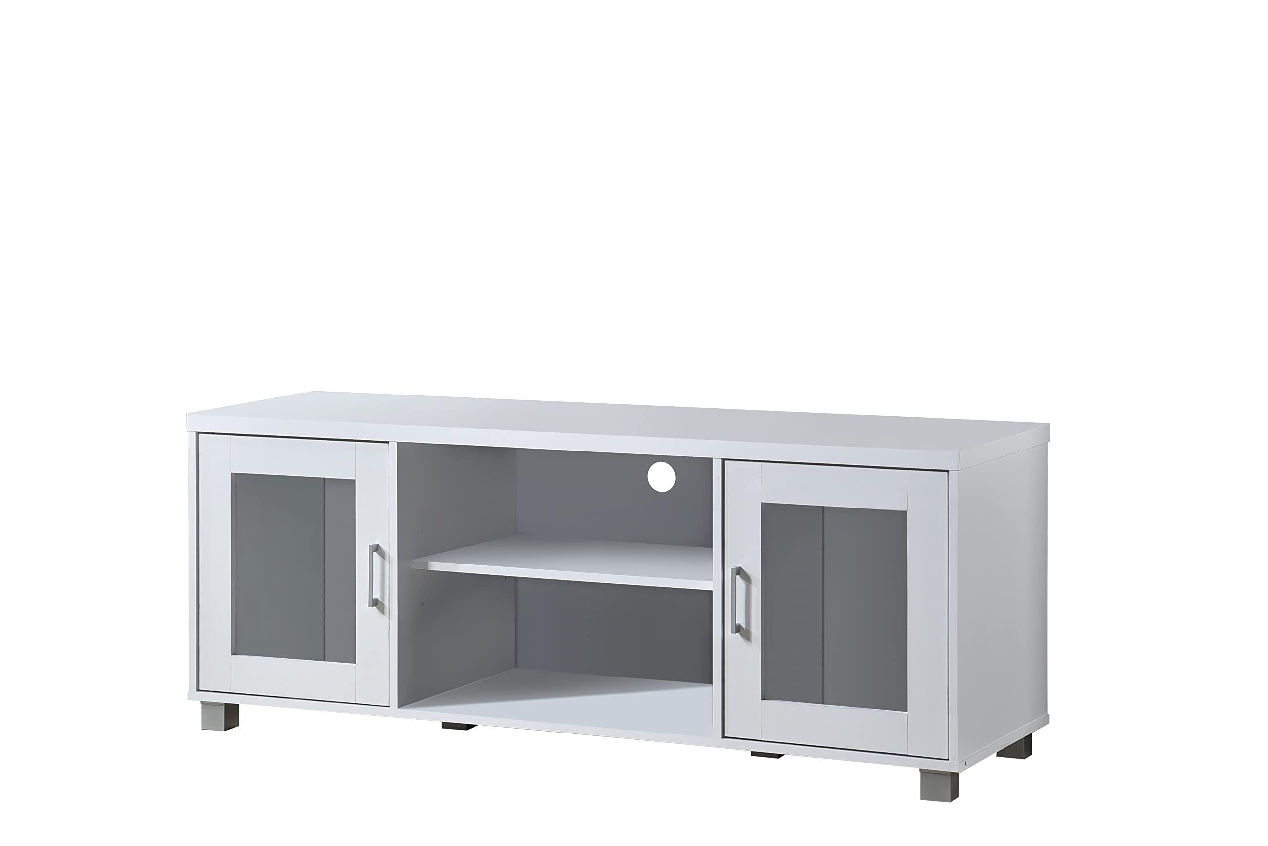 Hodedah Hodedah White 57\" Wide Entertainment Center HITV107 White