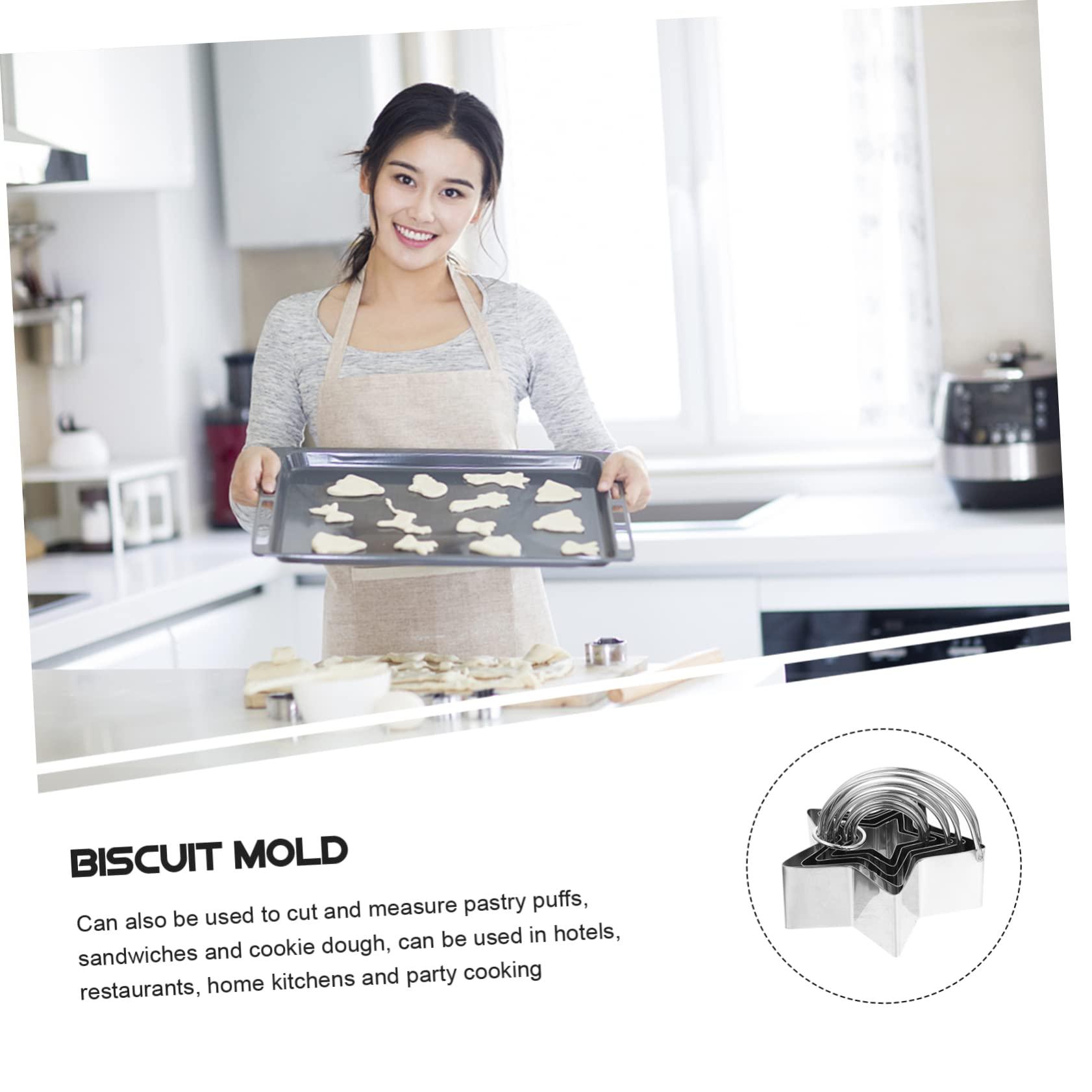 PRETYZOOM PRETYZOOM Biscuit Mold Set 5 Pcs Star Cookie Cutters Baking Molds for Biscuits Stainless Steel Cookie Cutter Shape for Fondant Crafts