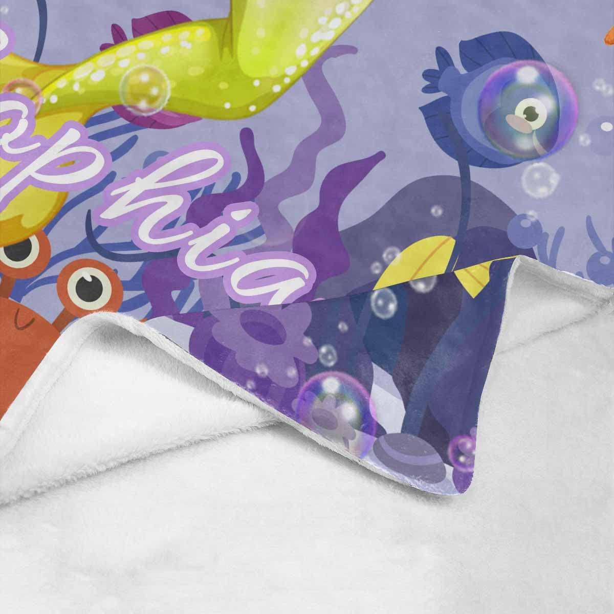 YESCUSTOM YESCUSTOM Personalzied Photo Blanket for Baby Girls Custom Mermaid Blanket Throw Blanket for Kids Girls Adults 60\"x80\"Inch-Made in USA