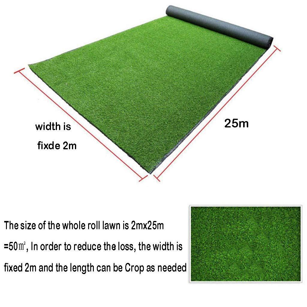 Artificial grass Artificial grass, Outdoor Turf Green Thicken 2cm Lawn Simulation Plastic Plant Balcony Roof Insulation Fake Carpet (Size : 2x4m)