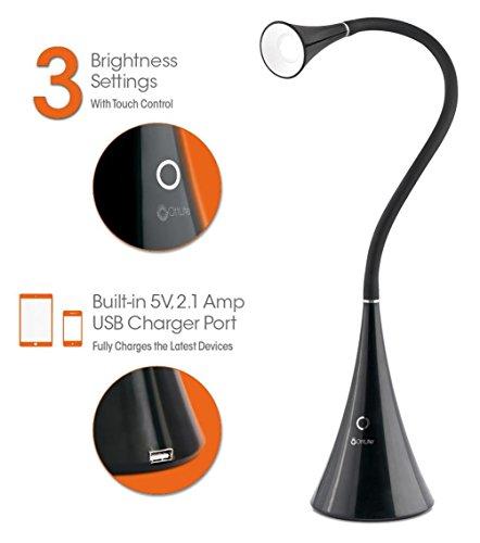OttLite OttLite LED FlexNeck Table Lamp - USB Charging Port, Adjustable Brightness, Sleek Design, Energy Efficient