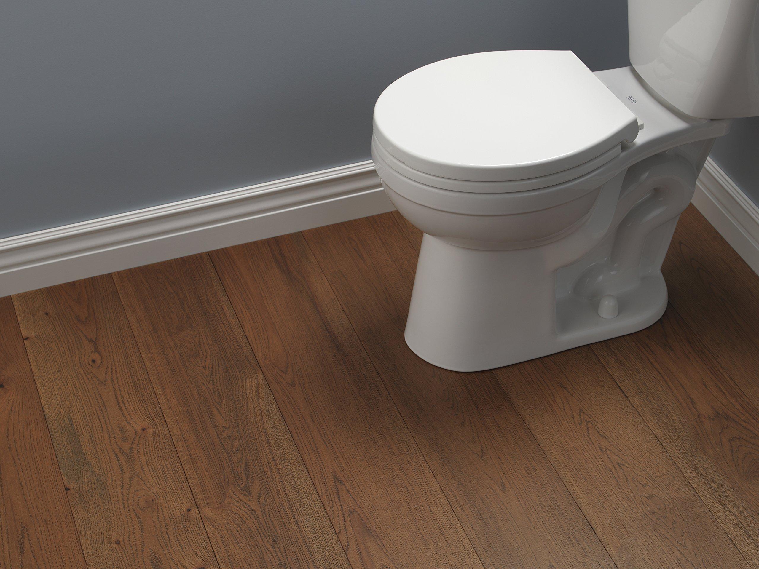 DELTA FAUCET Delta Faucet Morgan Round Front Slow-Close White Toilet Seat with Non-Slip Seat Bumpers, White 801903-WH