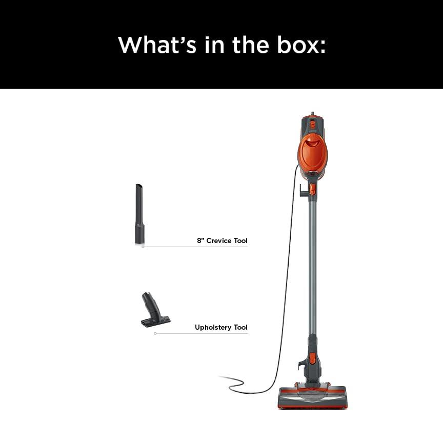 Shark Shark HV302 Rocket Pet Corded Stick Vacuum, Lightweight with Swivel Steering for Carpets & Hard Floors, Converts to Hand Vacuum, Includes Crevice Tool, Pet Multi-Tool & Precision Duster, Orange