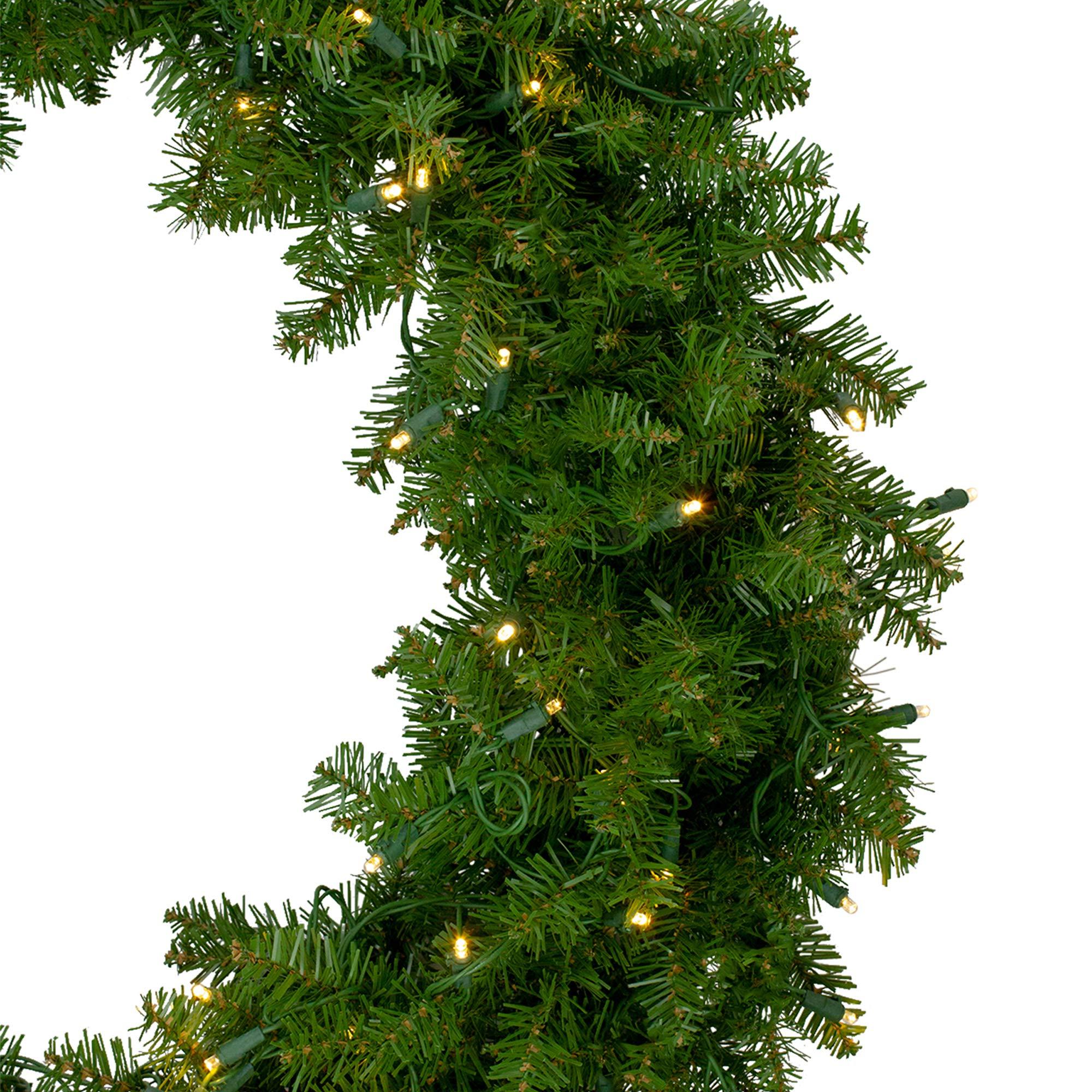 Northlight Pre-Lit Northern Pine Artificial Christmas Wreath - 36\" - Warm White LED Lights