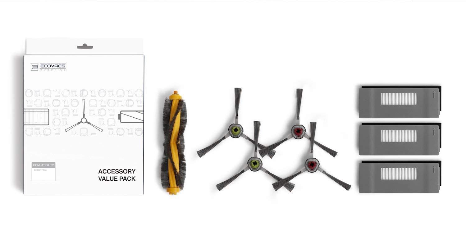 ECOVACS ECOVACS DEEBOT 900 Smart Robotic Vacuum, Carpet, Bare Floors, Pet Hair plus Mapping Technology, High Suction Power, WiFi, with Alexa, Google Assistant White (Renewed)