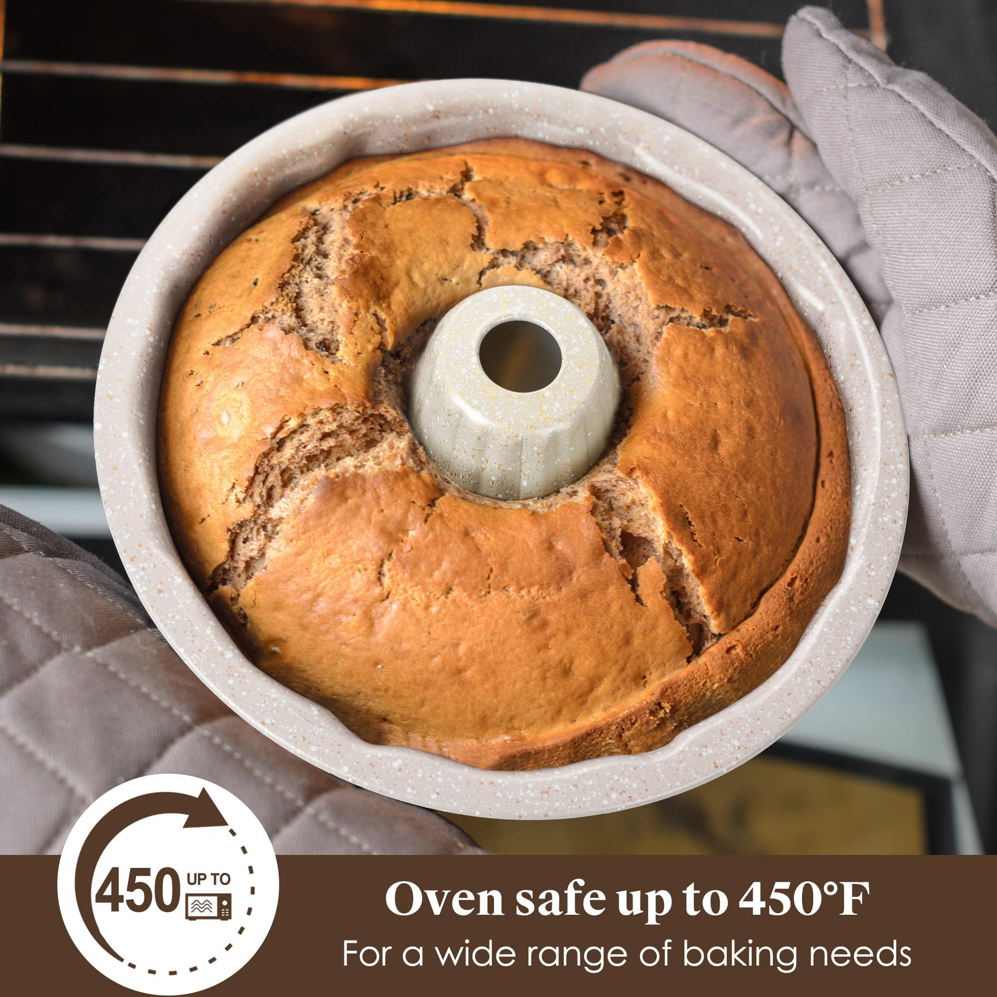 VONIKI Nonstick Bakeware Set - 7 Piece Oven Bakeware With Cookie Sheet, Cake Pan, Loaf Pan, Muffin Pan, Roaster, Cooling Rack - PTFE & PFOA Free Baking Supplies