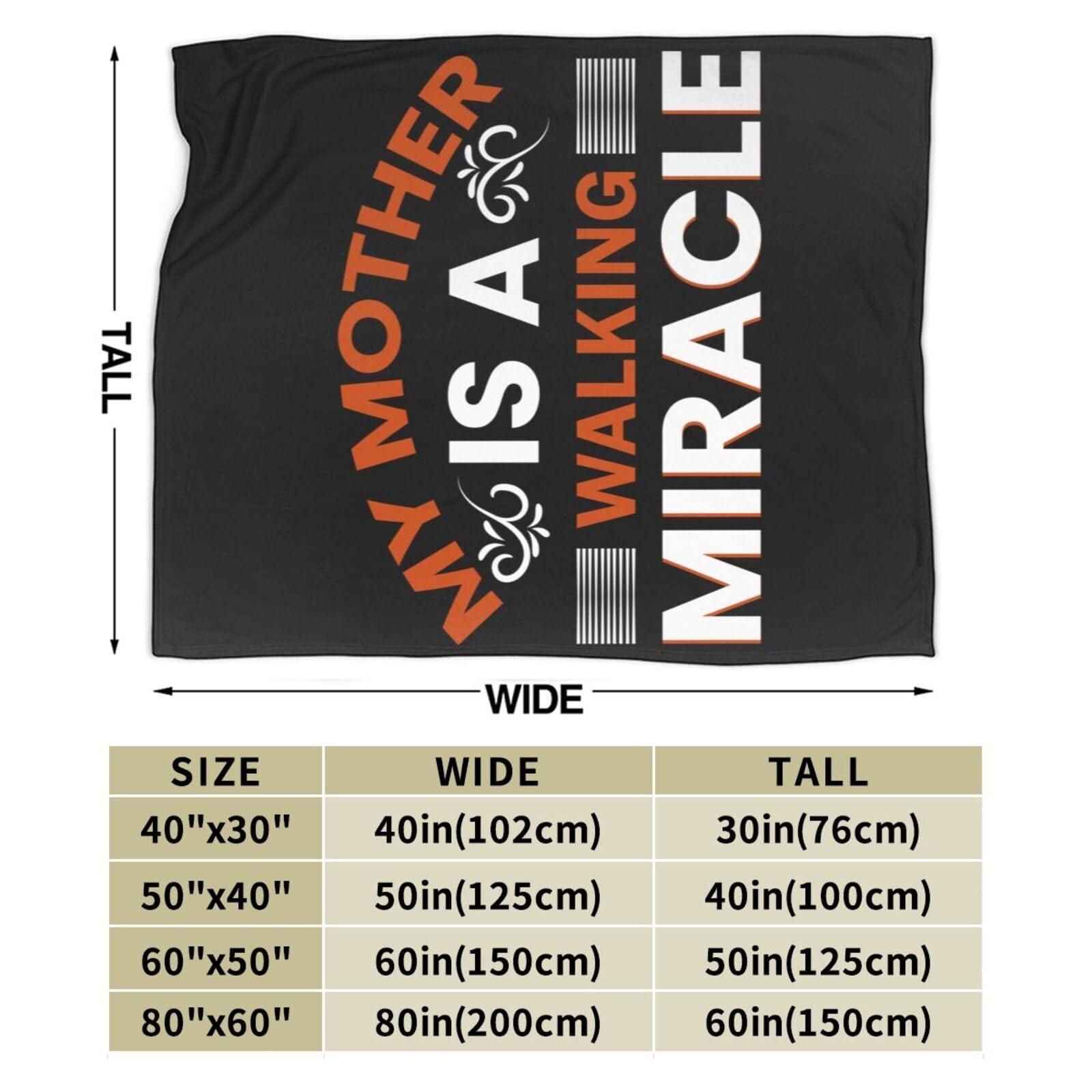 SIYTUAU My Mother is A Walking Miracle Throw Blanket for Couch Bed Sofa Soft Comfortable Blanket 60"x50" Flannel Blankets & Throws