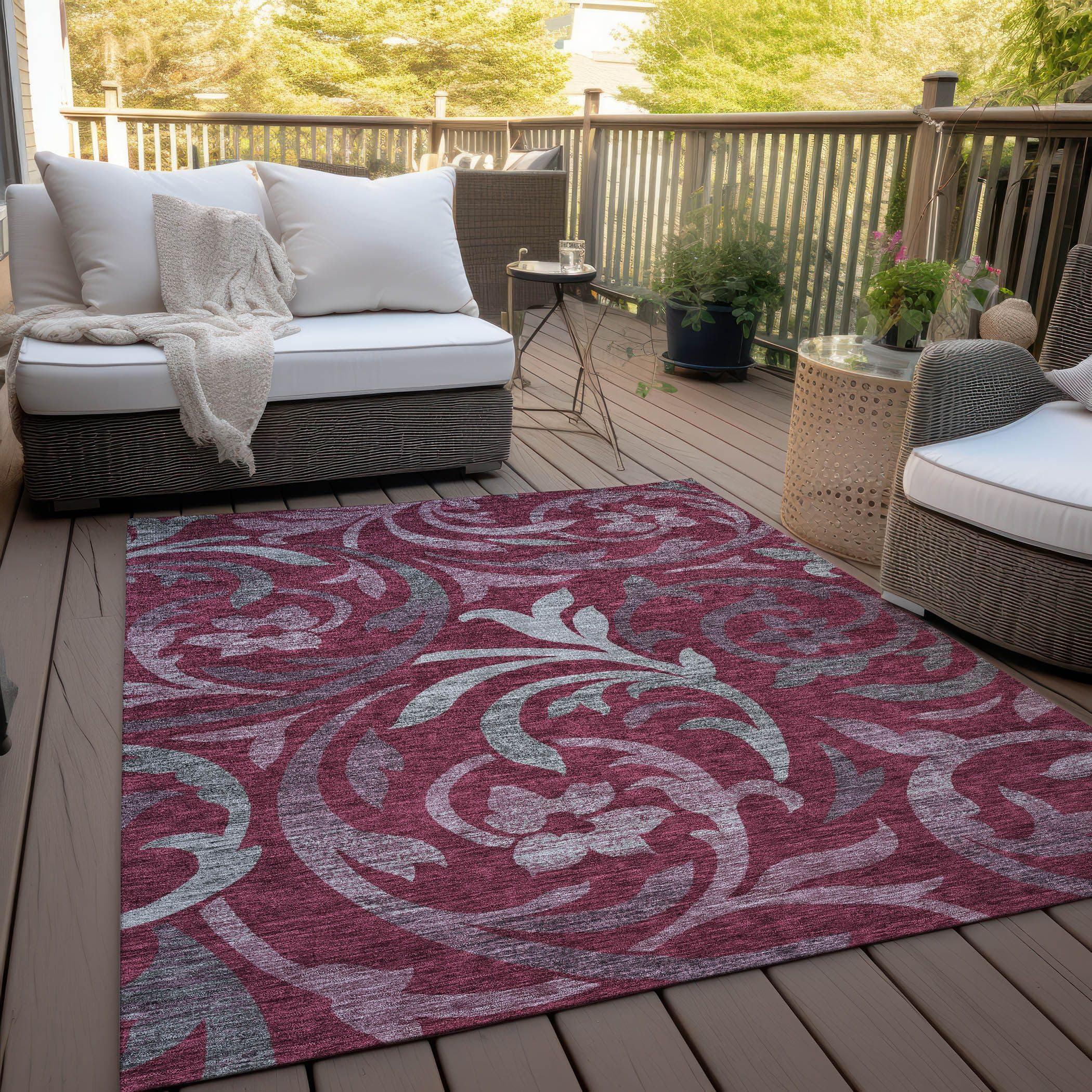 Addison Rugs Addison Rugs Chantille ACN764 Garnet 10' x 14' Indoor/Outdoor, Machine Washable, Easy Clean, Non Shedding, Bedroom, Living Room, Dining Room, Kitchen, Patio Rug