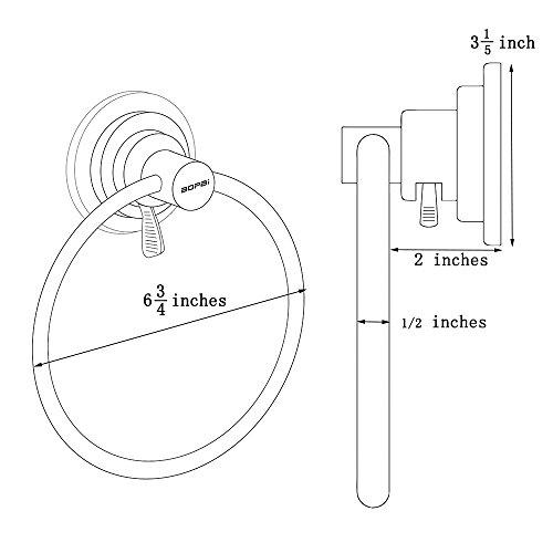 BOPai BOPai Drill Free Powerful Vacuum Suction Cup Towel Ring Shower Washcloth Hand Towel Round Holder