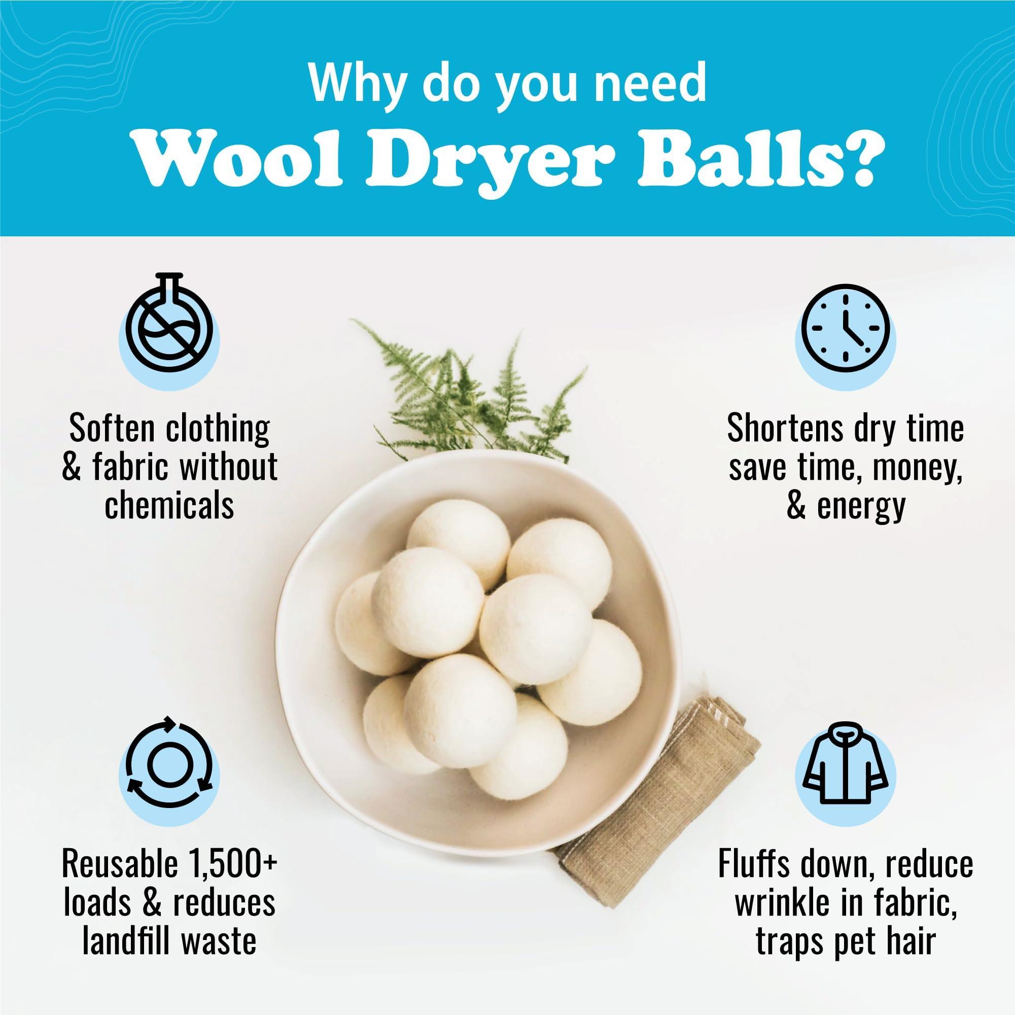 Smart Sheep Wool Dryer Balls - Smart Sheep 3-Pack - XL Premium Natural Fabric Softener Award-Winning - Wool Balls Replaces Dryer Sheets - Laundry Balls