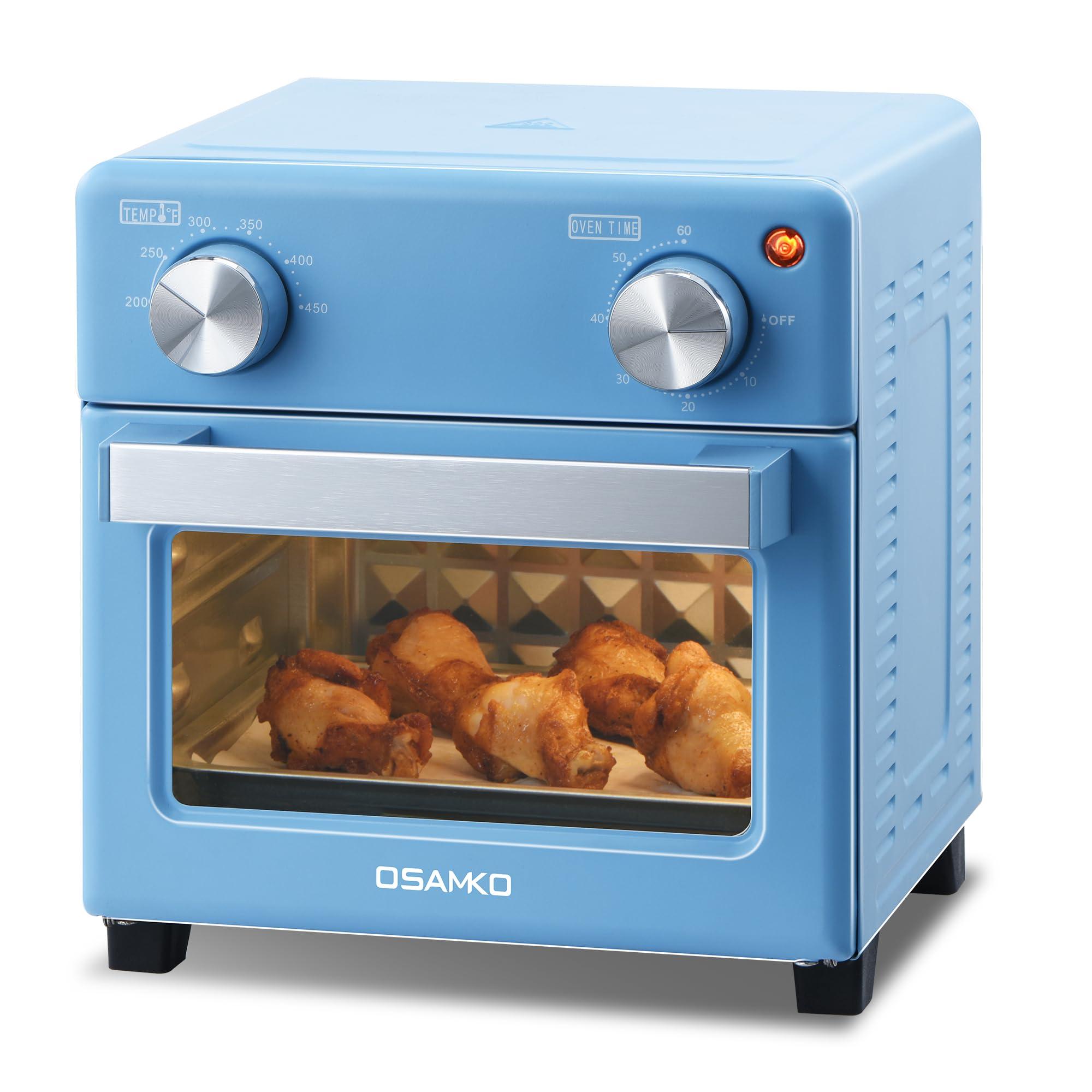 OSAMKO OSAMKO 5-in-1 Air Fryer Toaster Oven Combo, 8L Air Fryer Convection Toaster with Fast Preheat, Air Fry, Bake, Grill, Broil, Heat, Blue