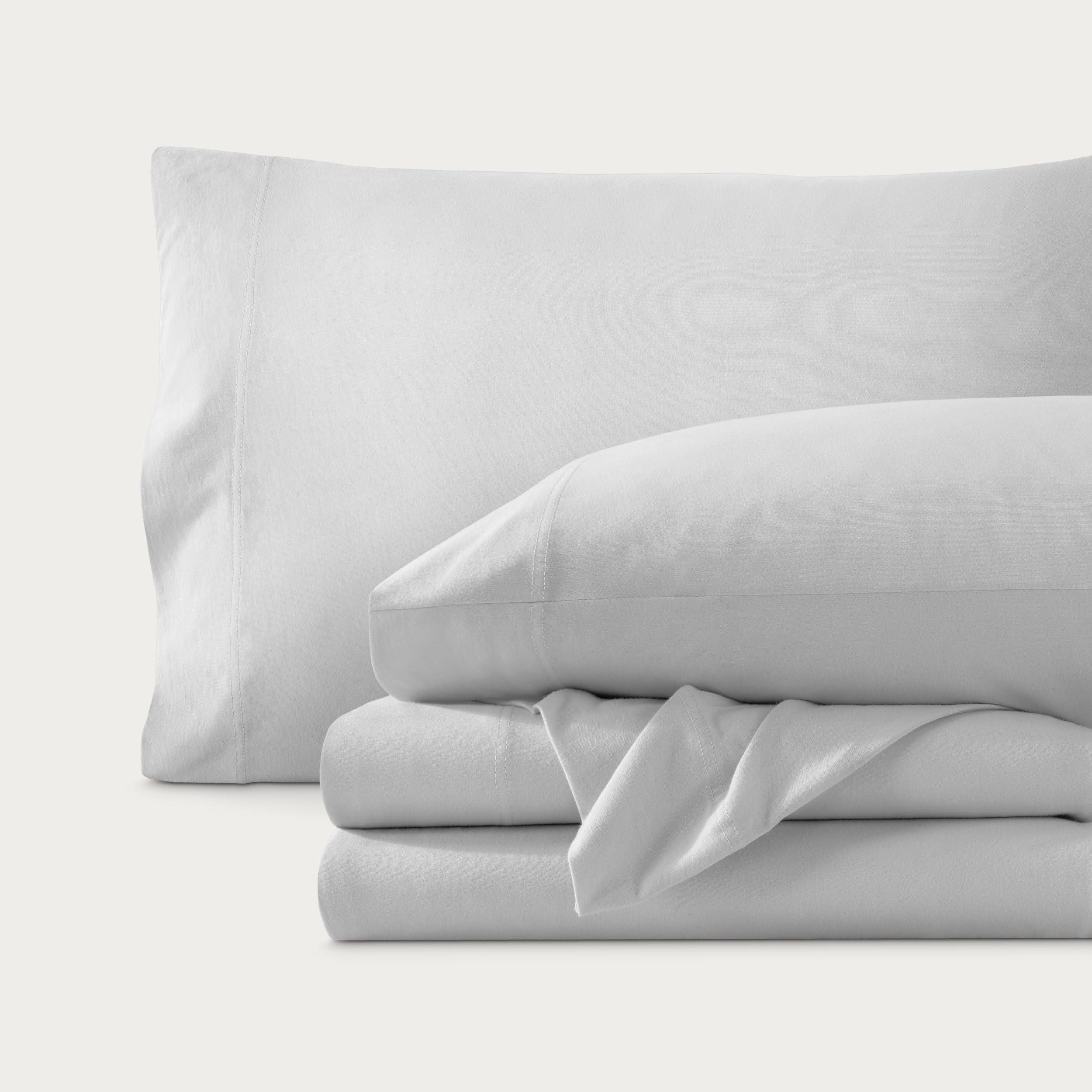 Bare Home Bare Home 100% Organic Cotton Jersey Sheet Set, Ultra Soft, 100% Cotton - Sheet Set & Pillowcases - Deep Pocket Bed Sheets (Split King, Black)