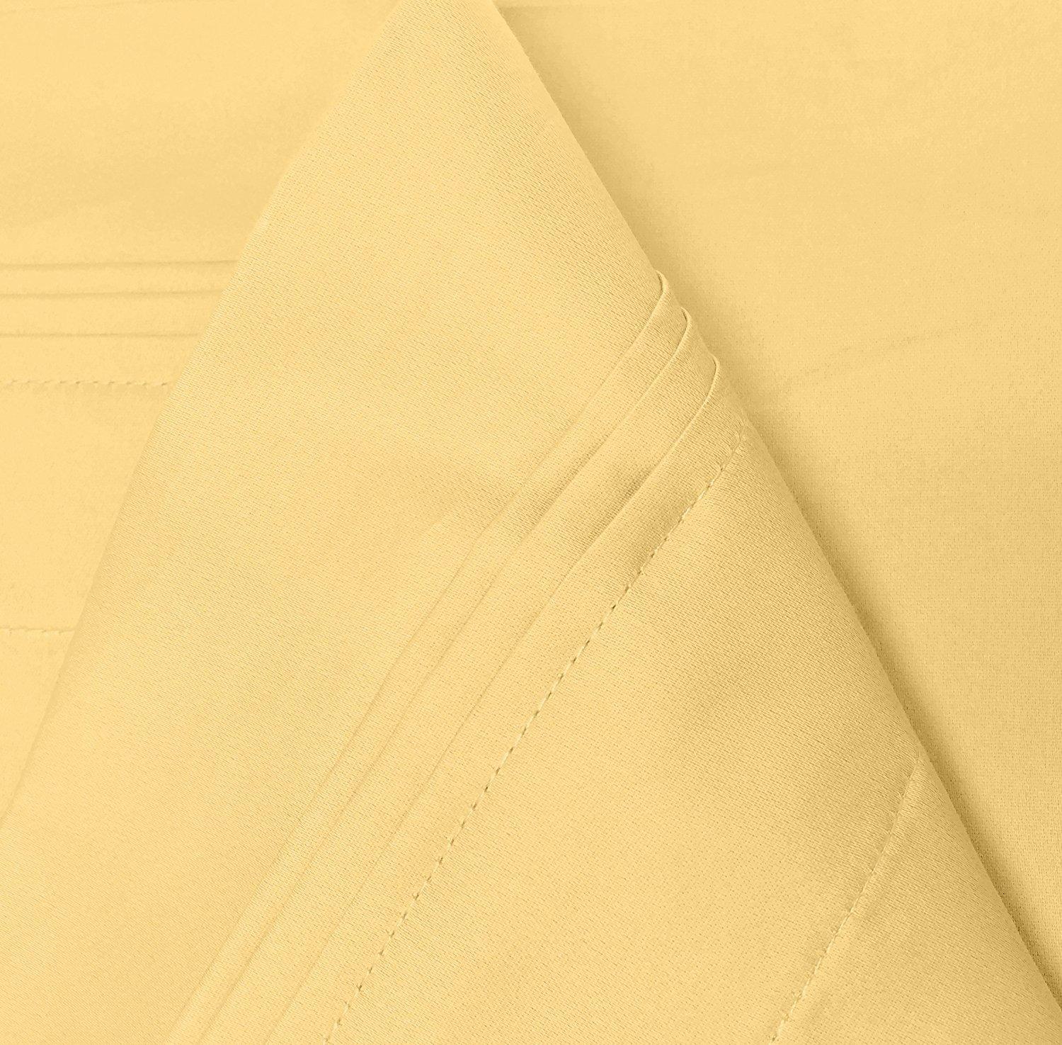 SUPERIOR Superior Egyptian Cotton 4 Piece Sheet Set, Luxury 1500 Thread Count, Eco-Friendly, Sustainable Sheets, Ultra-Soft Basics, Solid, Deep Pocket Fitted Sheet, Flat Sheet, Pillowcases, Full, Gold