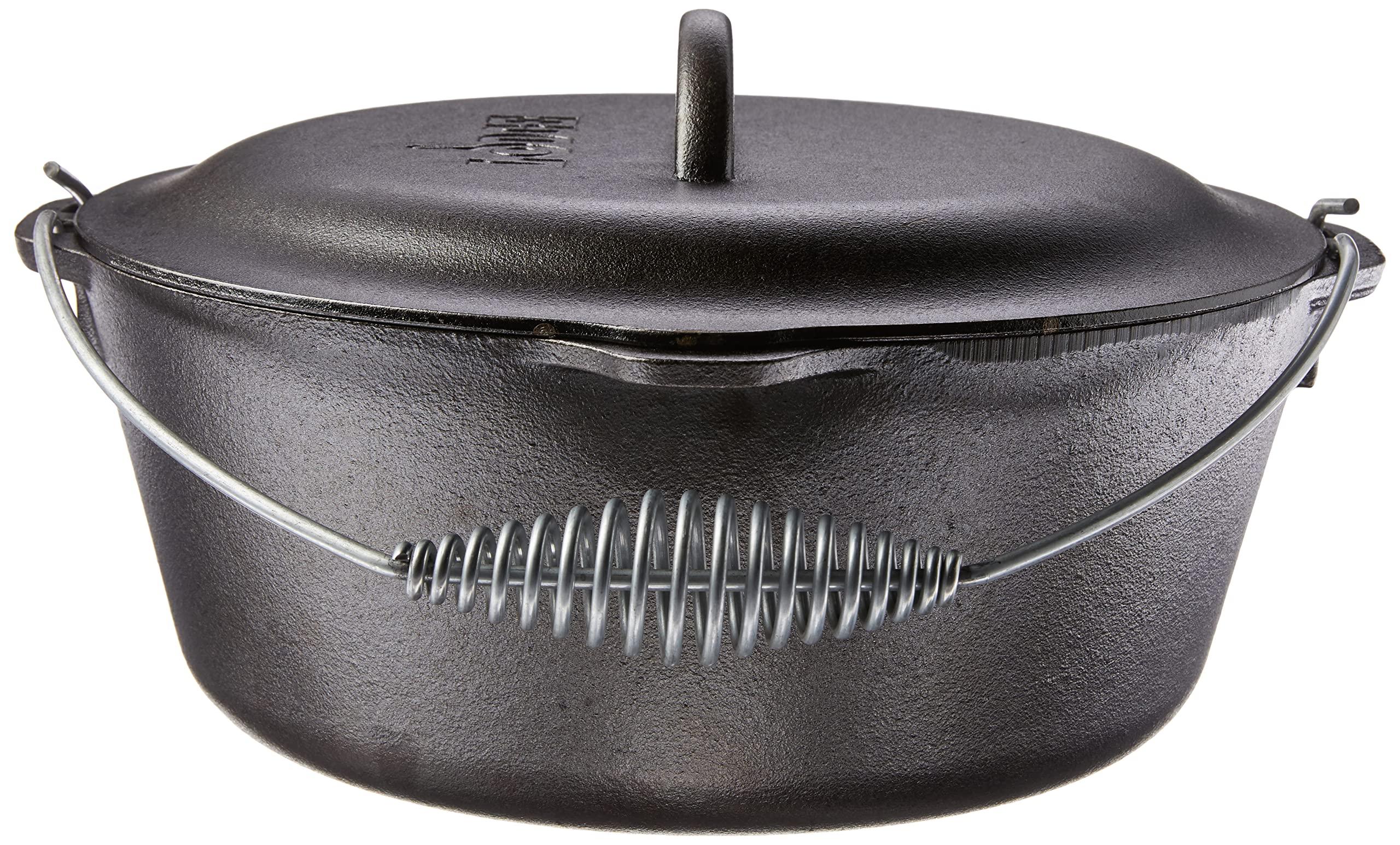 Lodge Lodge L10DO3PLT Cast Iron Dutch Oven, 7 Quart, Black