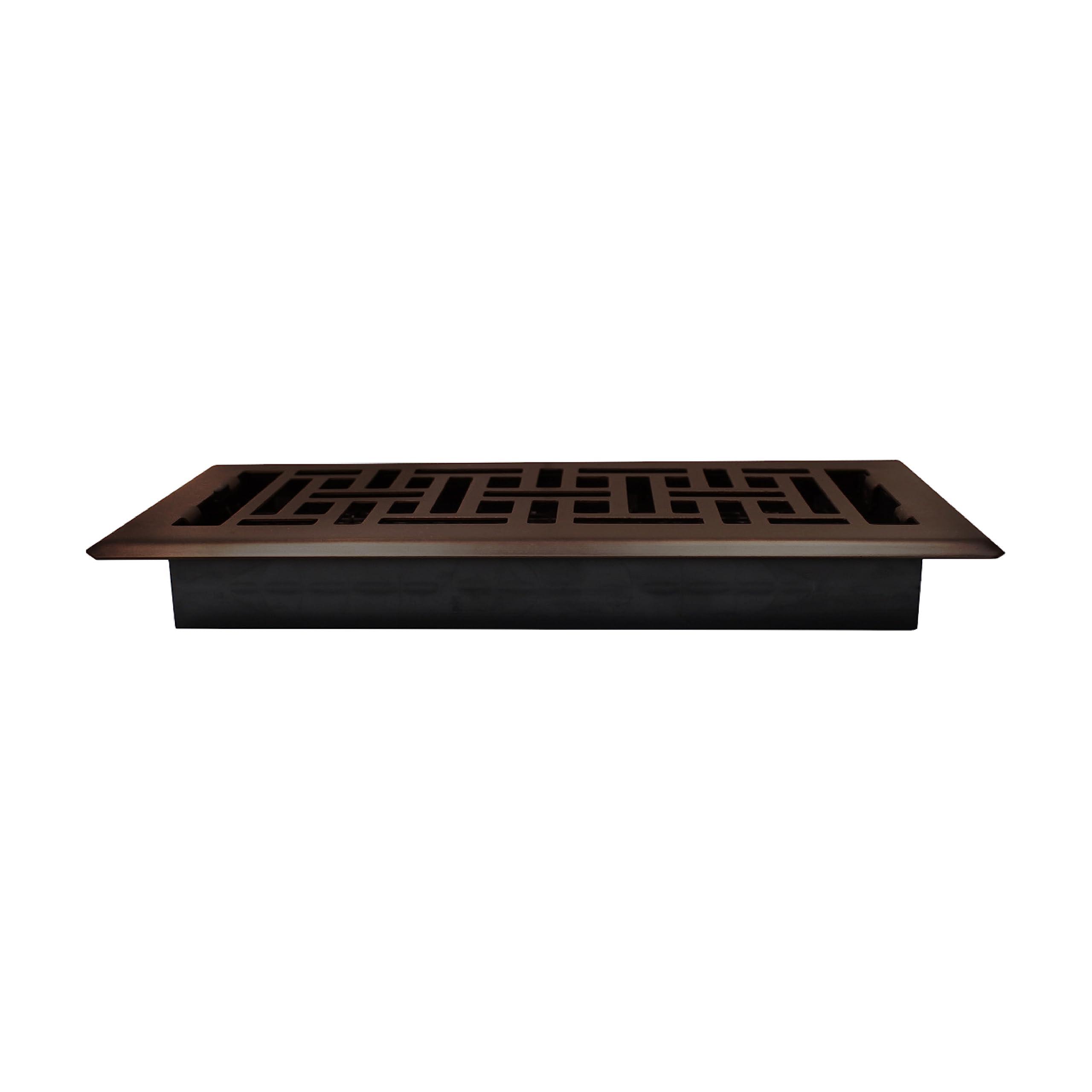 Decor Grates Decor Grates AJH410-RB Oriental Floor Register, 4x10 Inches, Rubbed Bronze Finish