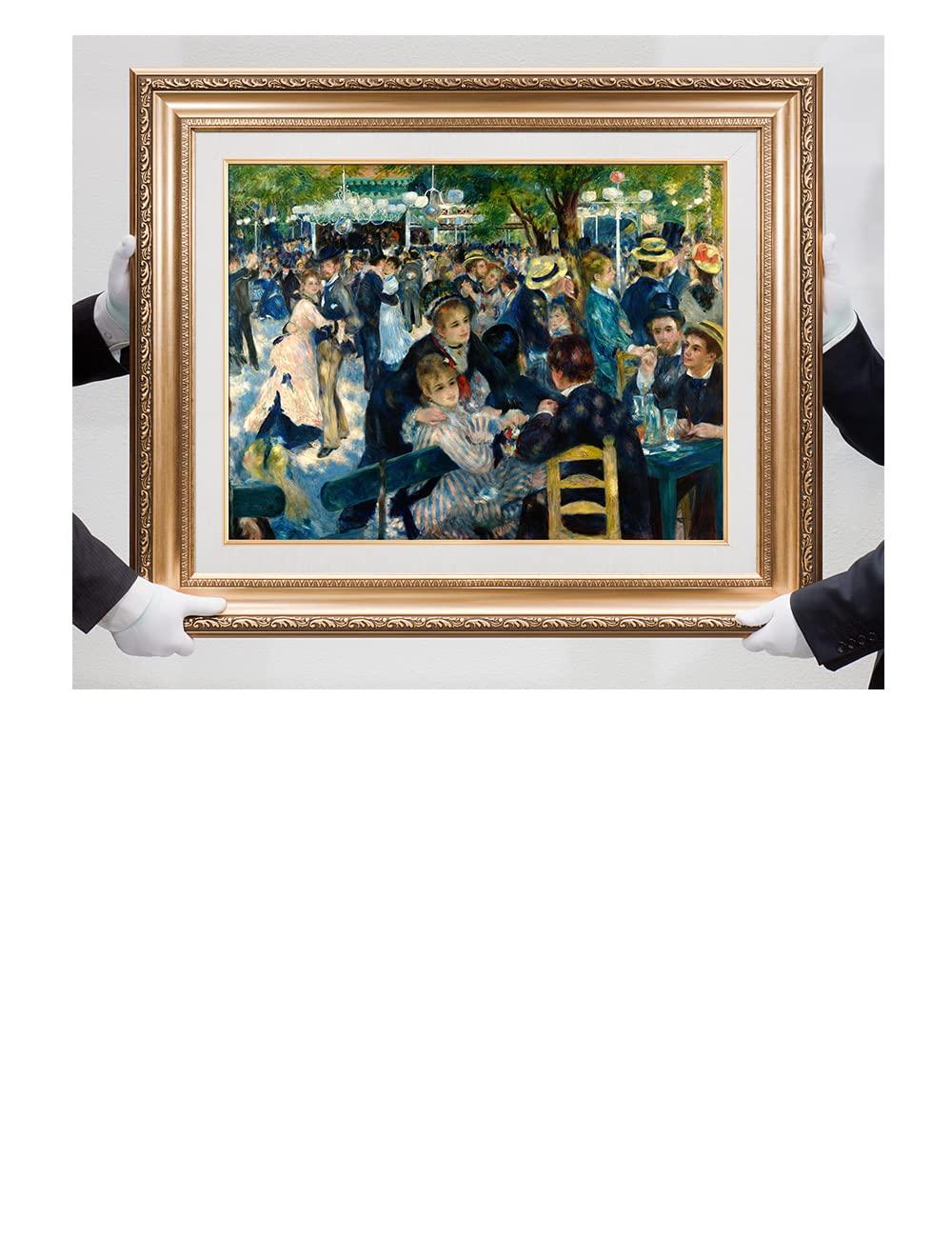 DECORARTS DECORARTS - Bal du Moulin de la Galette, Pierre-Auguste Renoir Classic Art. Giclee Prints Framed Art for Wall Decor. Picture Size: 30x24 in, Framed Size: 36x30 in