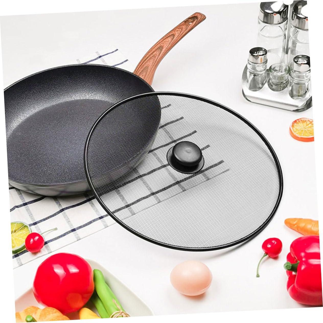 BRIGHTFUFU BRIGHTFUFU Oil Splatter Guard for Frying Pan 2 pcs Stainless Steel Pan Splatter Screen Mesh Splatter Guards for Cooking Easy to Use