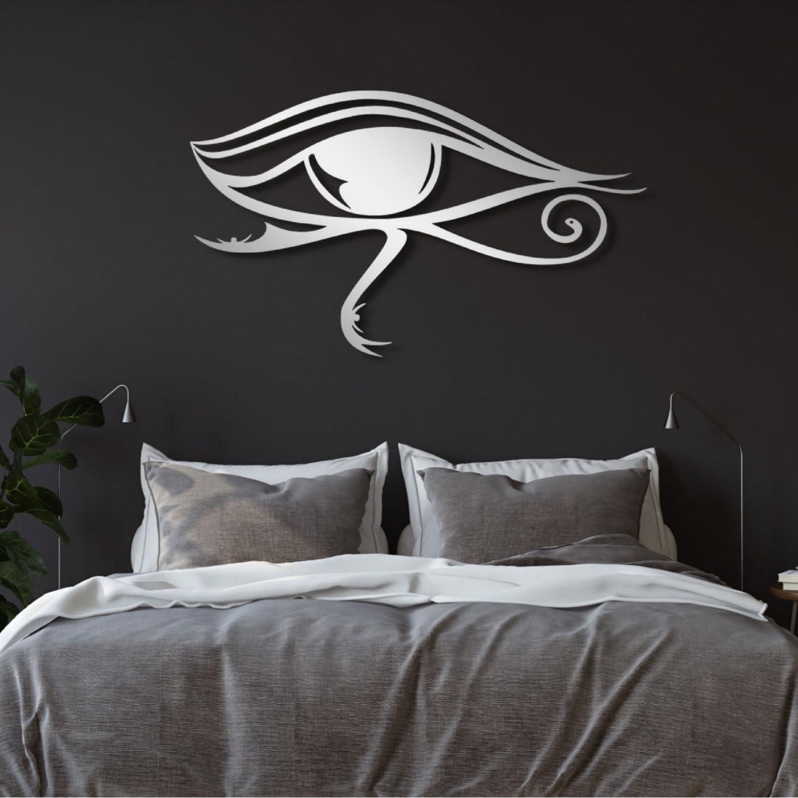 Fayholy Fayholy Metal Wall Decor, Eye of Horus Metal Wall Art, Metal Eye Decoration, Metal Wall Art, Home Living Room Decoration, Wall Hangings, Housewarming Gift (Black, 30"x18"/75x44cm)