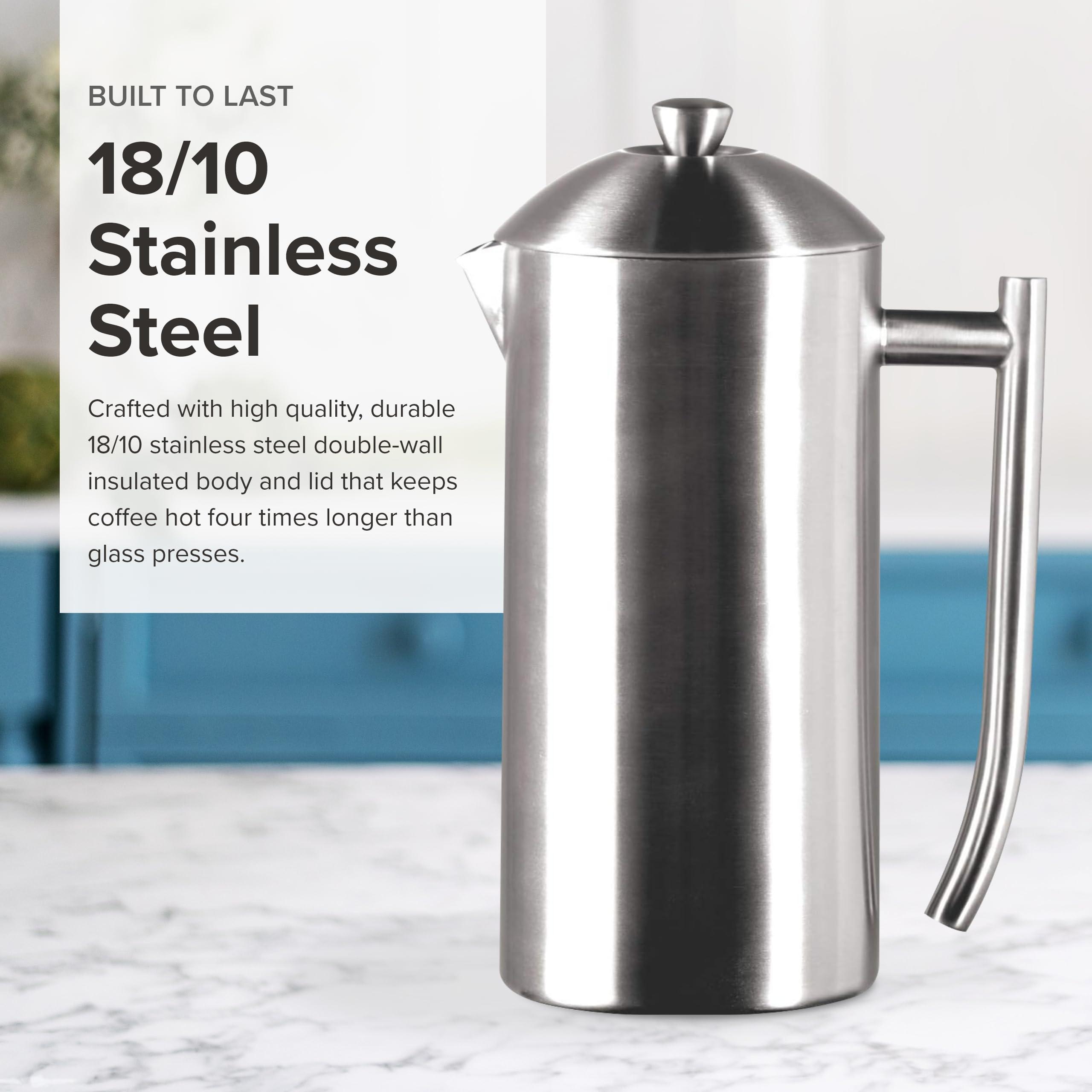 Frieling Frieling Double-Walled Stainless Steel French Press Coffee Maker - Brushed 36 oz (1 Liter) Insulated Coffee Press