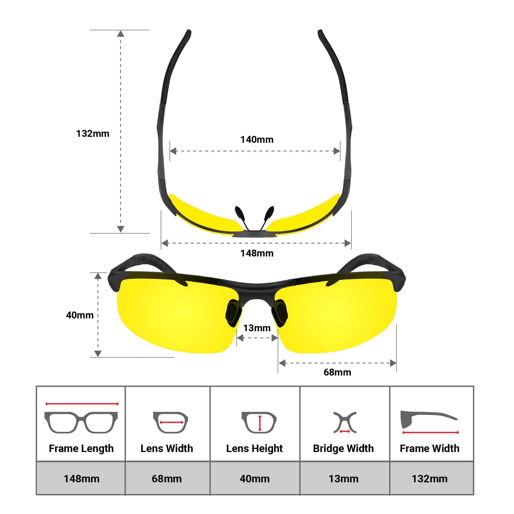 BLUPOND BLUPOND Night Vision Glasses for Driving For Men Women - Yellow Tint Anti Glare Glasses for Nighttime - Knight Visor