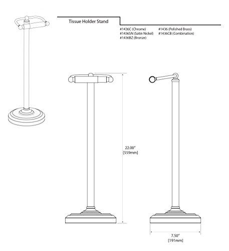 Gatco Gatco 1436SN Pedestal Toilet Paper Holder, Satin Nickel