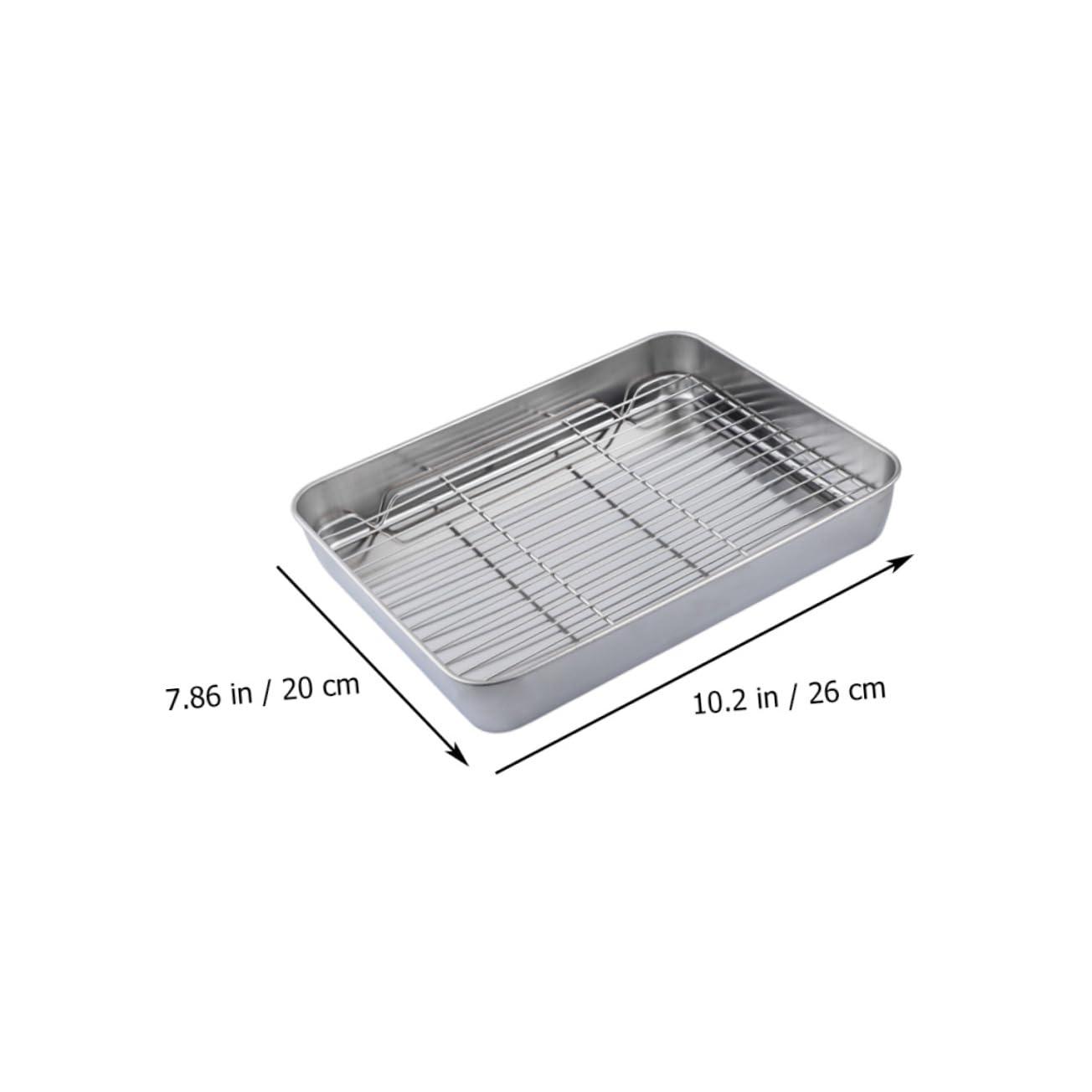 DECHOUS DECHOUS Stainless Steel Deep Broiler Pan for Oven Bread Baking Pan Net Rack Multifunctional Baking Tray Easy Clean Dishwasher Safe