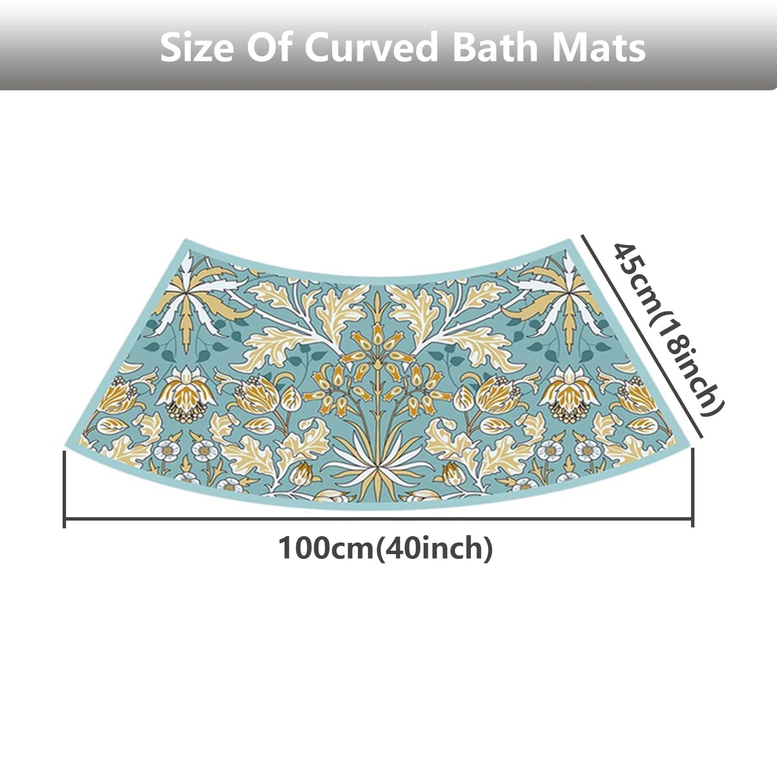 Generic Generic Fast Drying Curved Bath Mat, Curved Bathroom Mat for Round and Corner Shower,Strong Absorbent Corner Bath Mat,Rubber Non-Slip Bottom Shower Mat for Outside Shower (B)