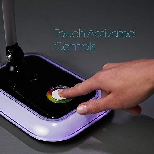 OttLite OttLite Glow LED Desk Lamp with USB Charging Port - Portable, Adjustable, Desk Light,Black