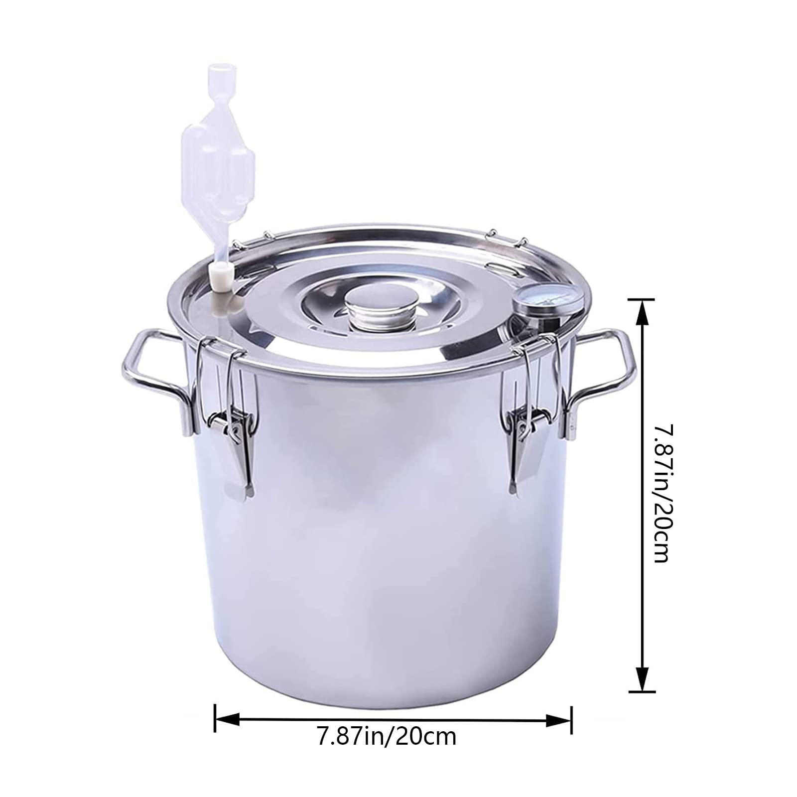 XXJJ XXJJ Moonshine Still Distiller Stainless Steel Water Distiller Copper Tube, Home Brewing Kit Build-in Thermometer for DIY Whisky Wine Brandy Spirits,6l/1.5gal