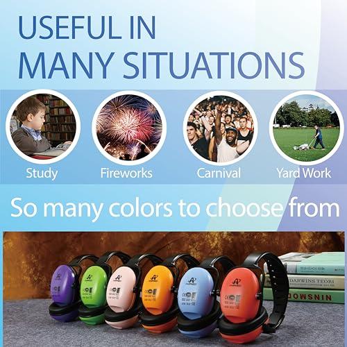 Amplim Amplim Ear Muffs for Noise Reduction | Noise Cancelling Headphones for kids Toddlers Teens | American ANSI, European CE, and Australian Standards Certified Earmuff - Blue