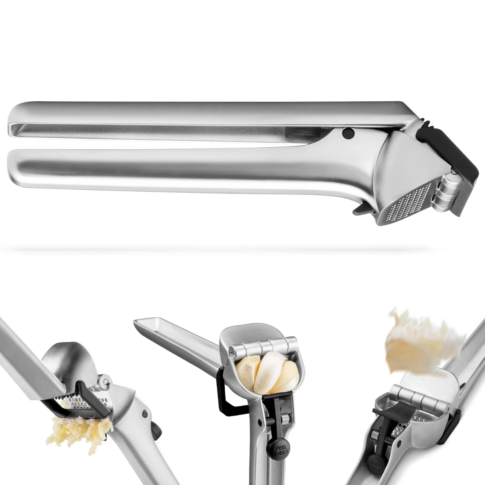 Dreamfarm Dreamfarm Garject 2-In-1 Garlic Peeler, Garlic Press & Mincer with Garlic Peel Ejector, Chrome-Plated Zinc - Black