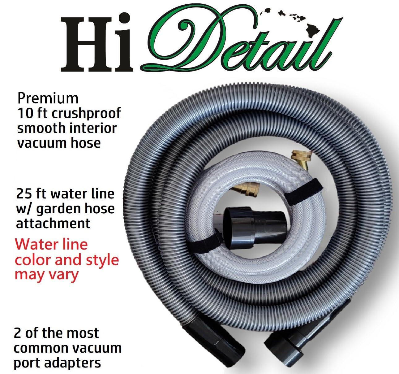 HiDetail HiDetail Shop Vac Extractor Kit with Wand and Hose, Adapter Converts Vacuum to carpet & upholstery Extractor for auto detailing & home, large, silver/black, HIDV2