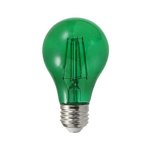 LEDVANCE SYLVANIA LED Green Glass Filament A19 Light Bulb, Efficient 4.5W, 40W Equivalent, Dimmable, E26 Medium Base - 1 Pack (40303)