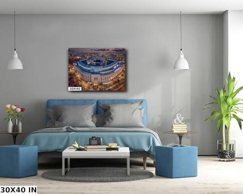 Generic Yankees Baseball Stadium Photo Print - Bronx NYC Pinstripes Fall Afternoon Aerial Photography- New York Sports Stadium Travel Canvas for Home Room Wall Decor