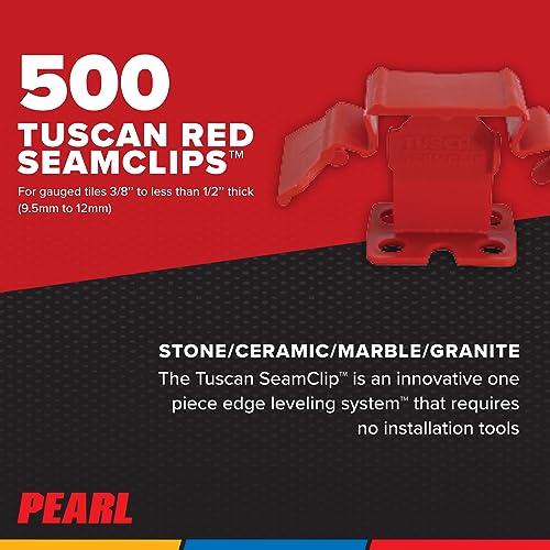 Tuscan Pearl Tuscan Seamclip Truspace Red 3/8\" to 1/2\" Tiles, Box of 500