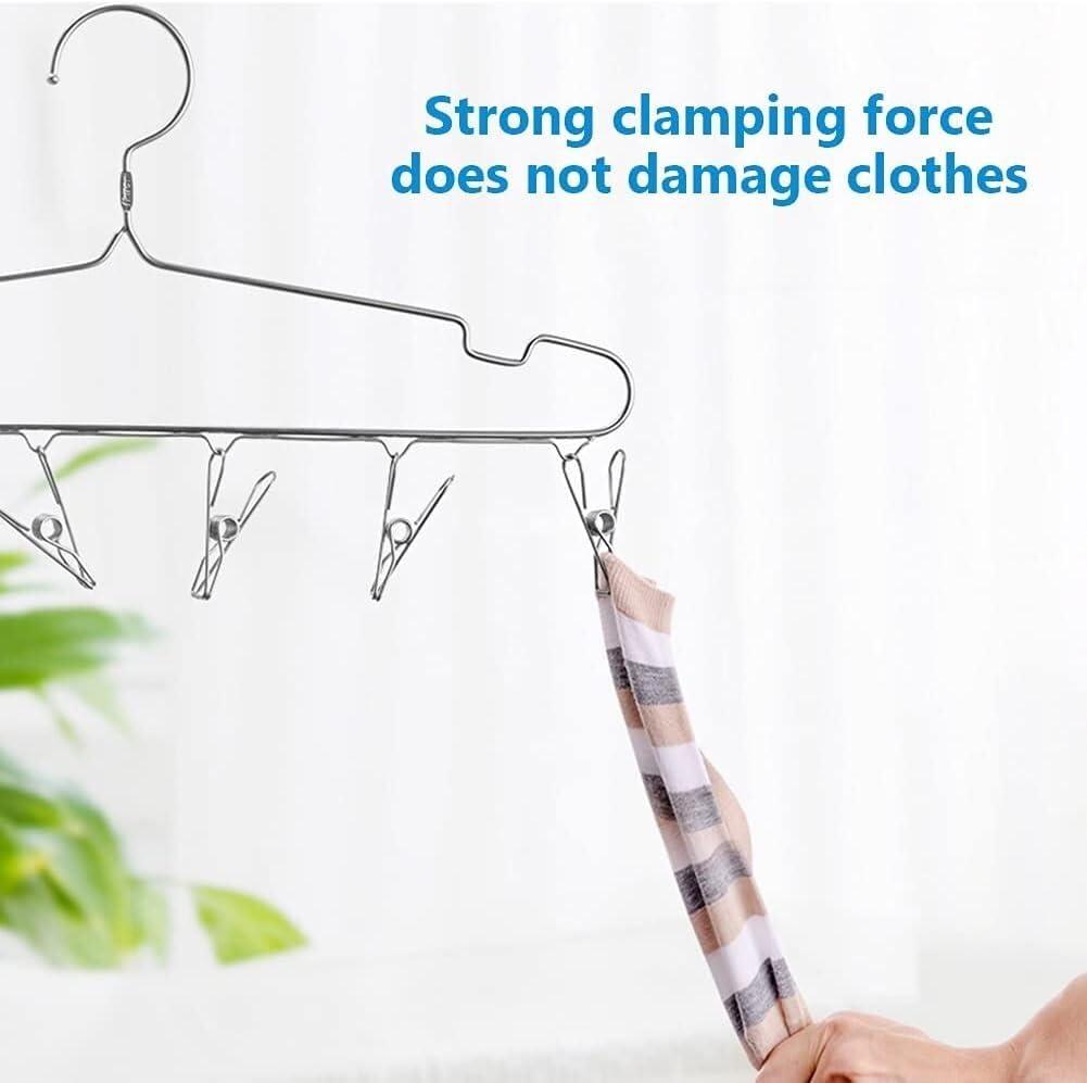 PiWine Clothes Pegs,Clothesline Clips,Laundry Pegs,Multipurpose Stainless Steel Clips Washing Line Pegs Holders Hang Pins Clamps Sealing Wire Lot Household(Color : Large 10pcs) (Color : Small 20pcs)