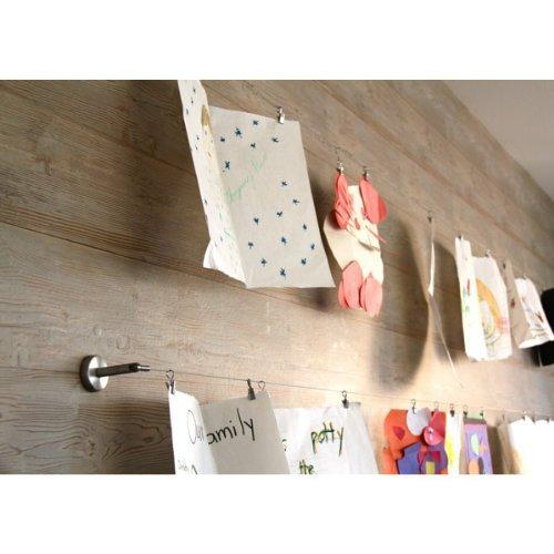 Fasthomegoods Fasthomegoods Curtain Wire Rod Set Stainless Steel, Multi-Purpose, 33' Wire, 4 Mounting Pieces, 48 Clips, 2 Corner Pieces