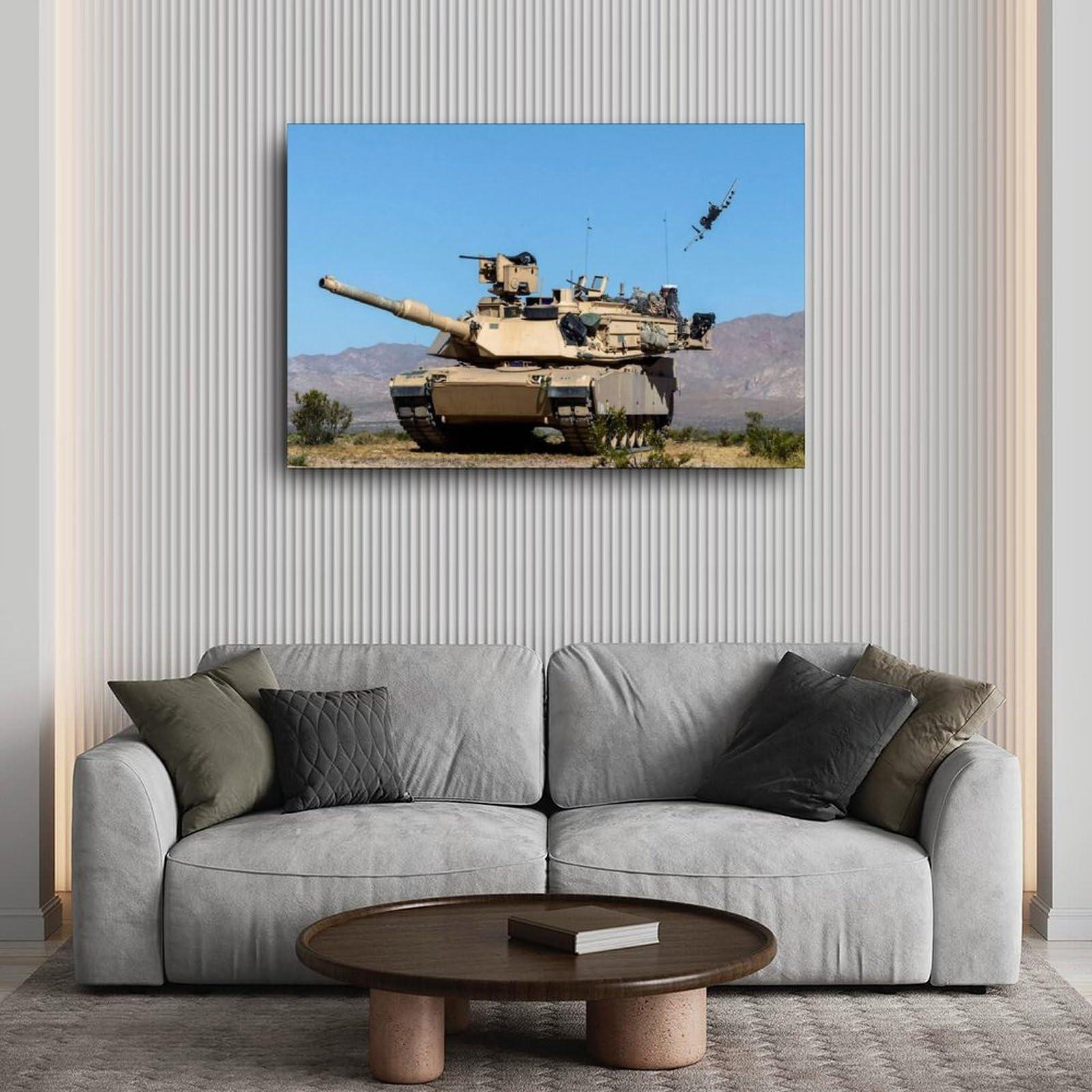 CHTYPOPP CHTYPOPP M1 Abrams Poster Desert Storm Mission Poster 3 Canvas Painting Posters And Prints Wall Art for Living Room Bedroom Decor 36x24inch(90x60cm)