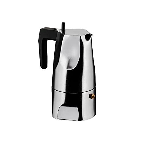 Alessi Alessi | Ossidiana MT18/3 - Design Stovetop Coffee Maker, Cast Aluminium and Thermoplatic Resin, 3 Cups, Black