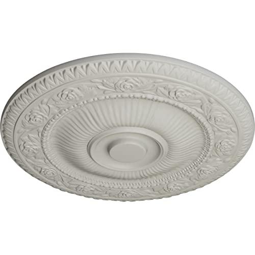 Ekena Millwork Ekena Millwork CM24NAPCF Neuveau Ceiling Medallion, 24 1/4\"OD x 2\"P (Fits Canopies up to 6 3/8\"), Hand-Painted Pot of Cream