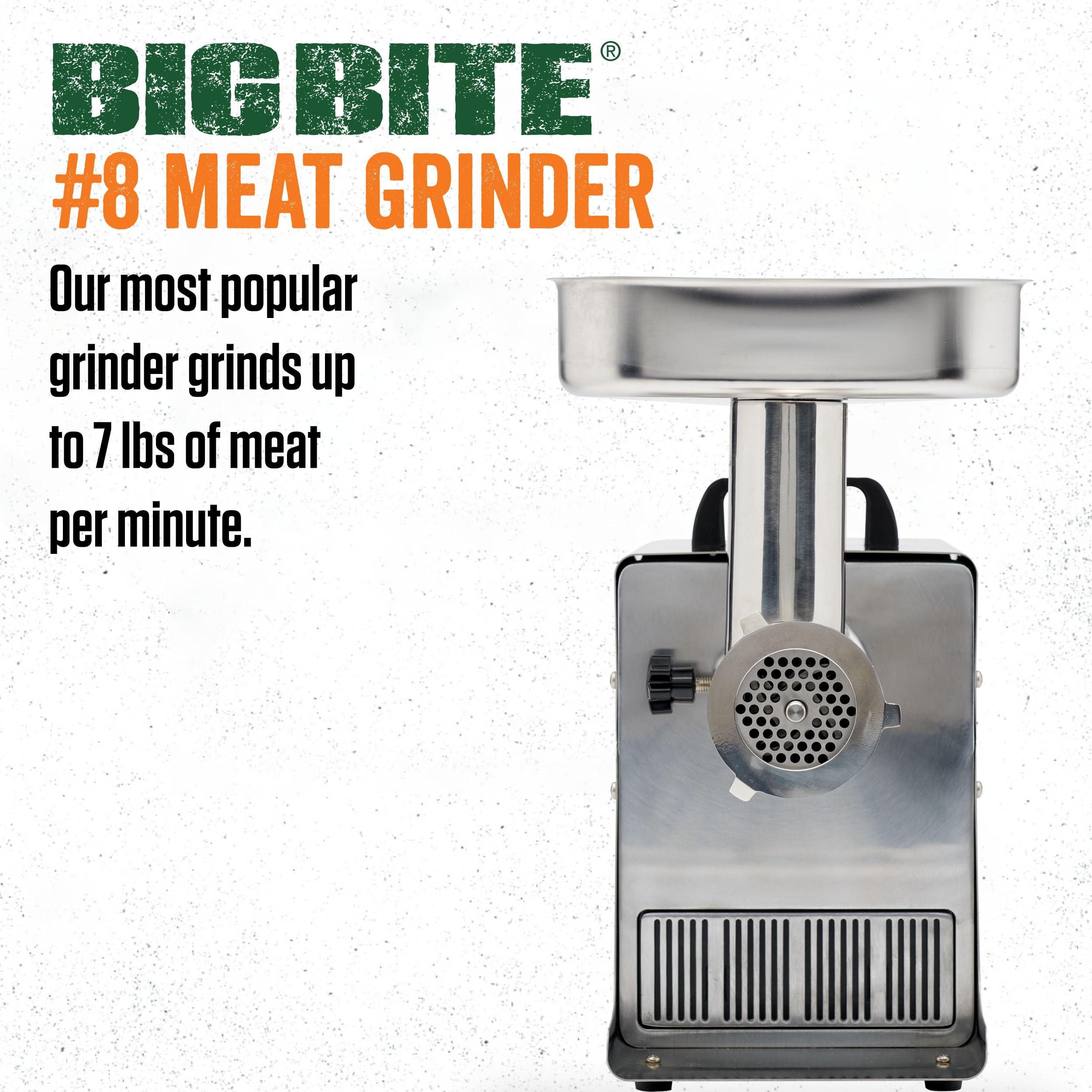 LEM LEM Products BigBite #8 Meat Grinder, 0.50 HP Stainless Steel Electric Meat Grinder Machine, Ideal for Regular Use