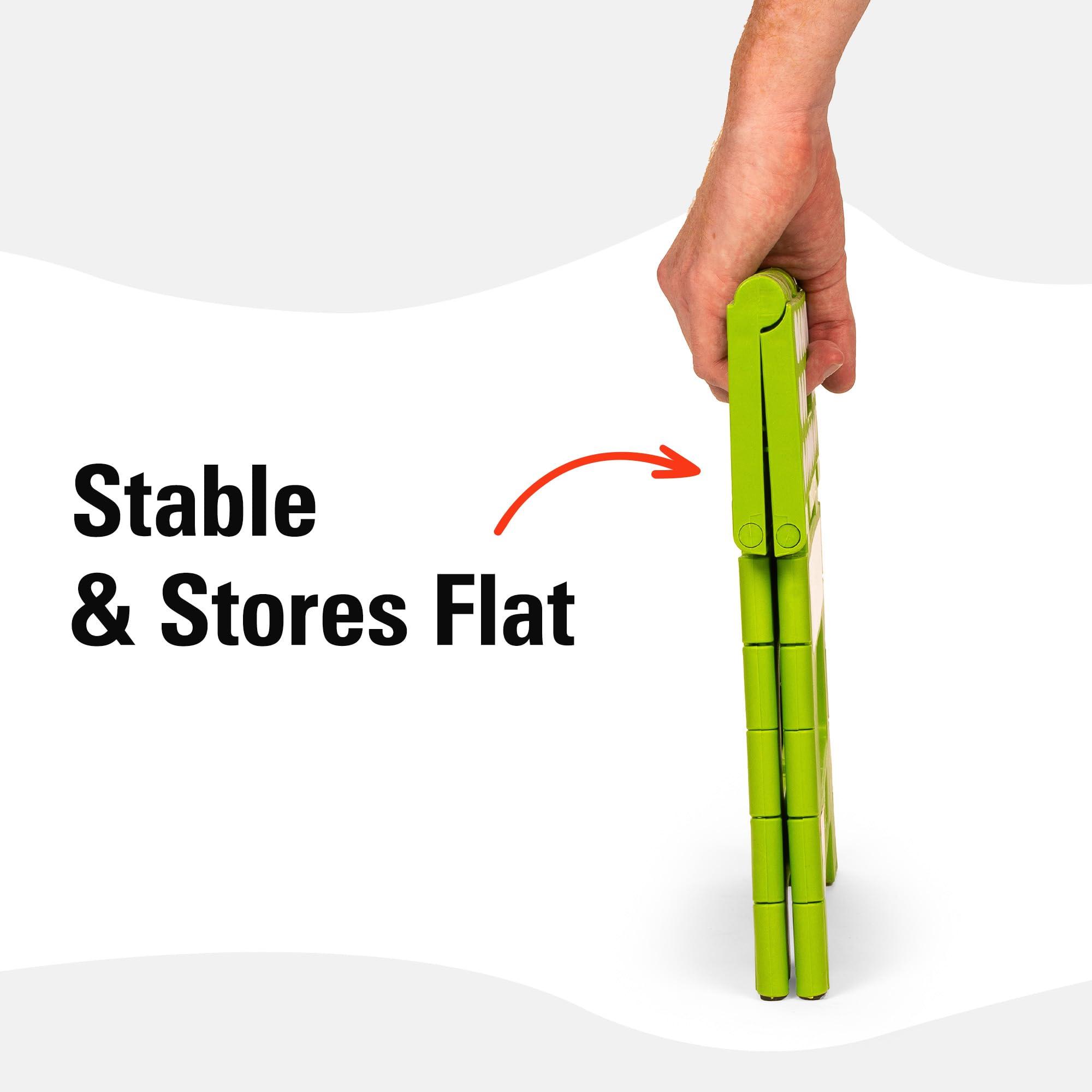 Kikkerland Kikkerland Rhino Foldable Step Stool  Holds Adults up to 300 Lbs, Best for Kitchen & Bathroom  Collapsible, Portable, Lightweight Stepping Stool with Sturdy, Non-Slip Design  Green, 8